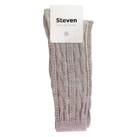 Overknee-Wollsocken für Damen | Steven | Winterwarme dicke lange Socken Beige - Image 2