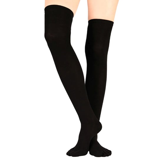 TOETOE - Herren- und Damen-Essential Feuchtigkeitsableitende Baumwoll-Socken über dem Knie - Schwarz - Image 3