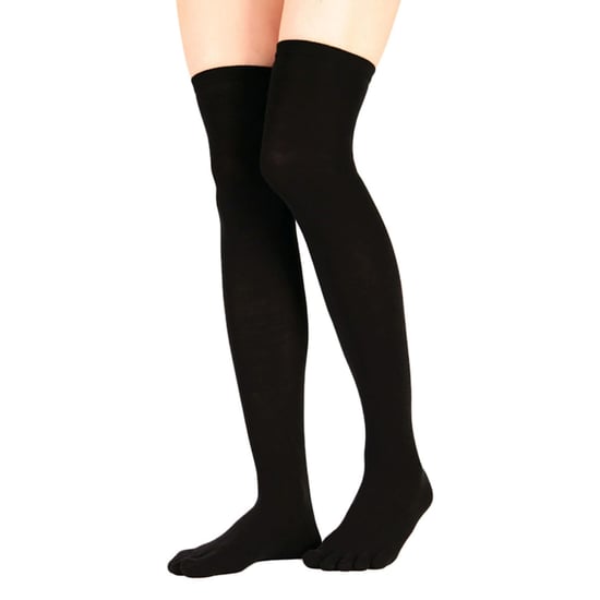 TOETOE - Herren- und Damen-Essential Feuchtigkeitsableitende Baumwoll-Socken über dem Knie - Schwarz - Image 5