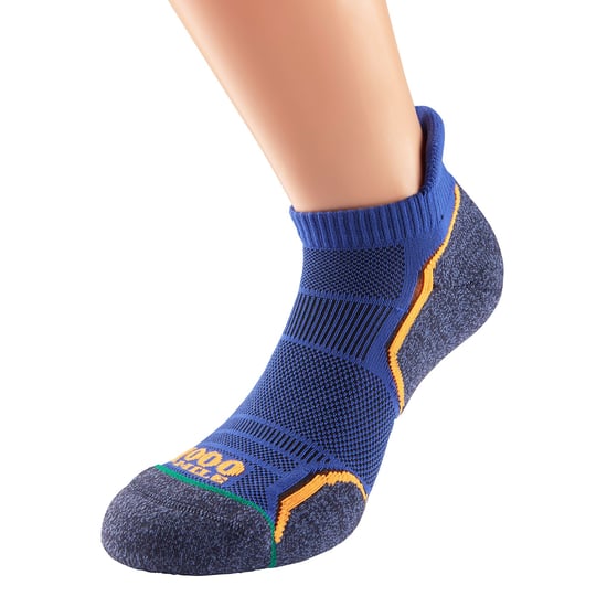1000 Mile - 2er Pack Herren Einzel-Schicht Weiche Atmungsaktive Laufkurzsocken - Königfischer / Marineblau - Image 5