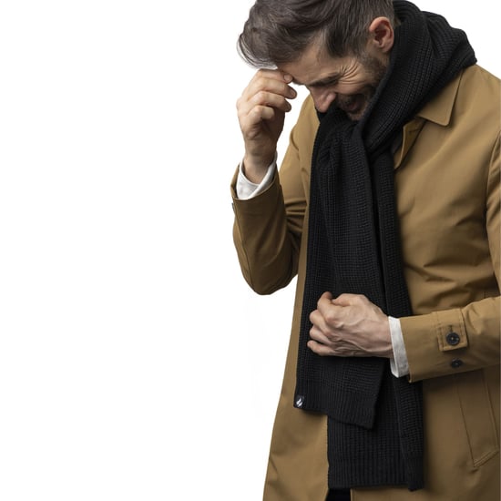 Winddichter Fleece-Winterschal für Herren | Wärmespender | Thermische kuschelige schwarze Schals für kaltes Wetter - Schwarz - Image 3