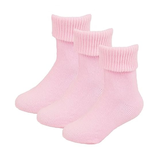 Baby Cotton Turn Over Top Socken | 6 Paar Pack | Socken Snob | Plain Funny Socken für Jungen und Mädchen - Pink - Image 3