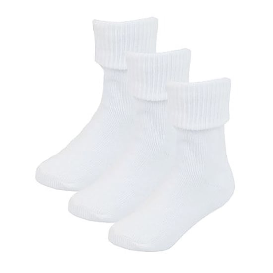 Baby Cotton Turn Over Top Socken | 6 Paar Pack | Socken Snob | Plain Funny Socken für Jungen und Mädchen - Weiß - Image 3