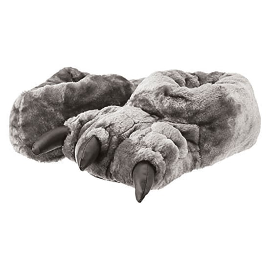 Kinder Neuheit 3D Monster Füße Plsh Pantoffeln | Geschenk für Kinder - Grau - Image 4