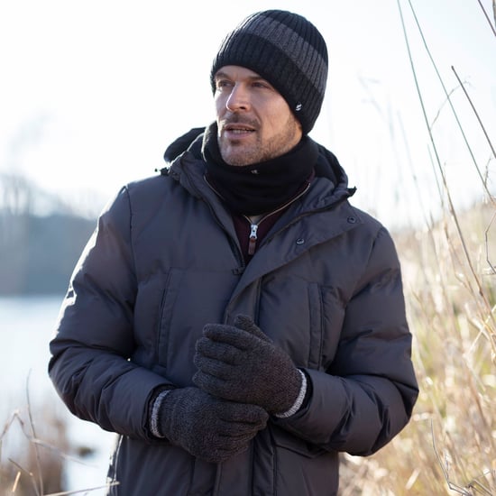 Herren Fleece gefütterte gestreifte Wintermütze | Wärmehalter | hohe Leistung weiche isolierte thermische Mütze - Charcoal - Image 3