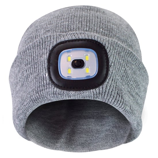 Damen Led Beanie Hut | Damen gestrickt wiederaufladbare Beanie | Winter Beanie mit Stirnlampe - Grau - Image 5