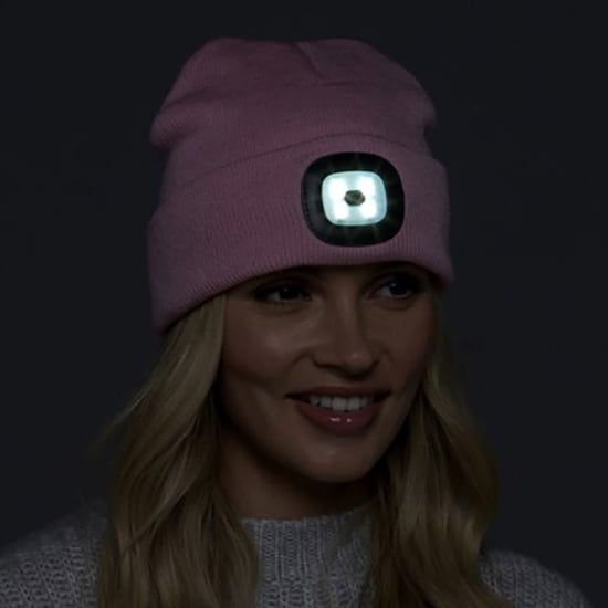 Damen Led Beanie Hut | Damen gestrickt wiederaufladbare Beanie | Winter Beanie mit Stirnlampe - Rosa - Image 4