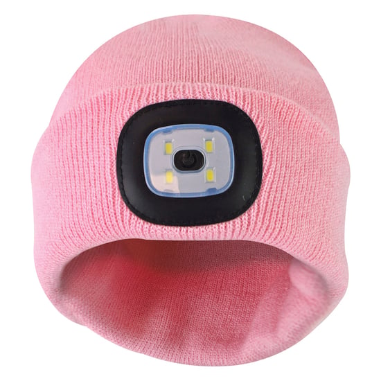 Damen Led Beanie Hut | Damen gestrickt wiederaufladbare Beanie | Winter Beanie mit Stirnlampe - Rosa - Image 5