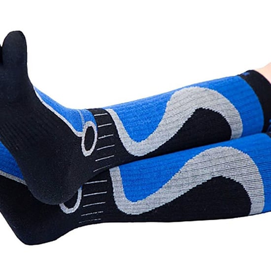 TOETOE - Herren- und Damen-Sport-Kompressionskniestrümpfe mit Feuchtigkeitsregulation - Schwarz & Blau - Image 5