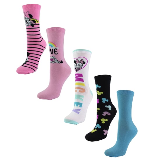 5 Paar Minnie Mouse Socken für Frauen | Niedliche Neuheit Disney Mickey Mouse Socken | Ideale Weihnachtsgeschenke - Minnie&Mickey - Image 3