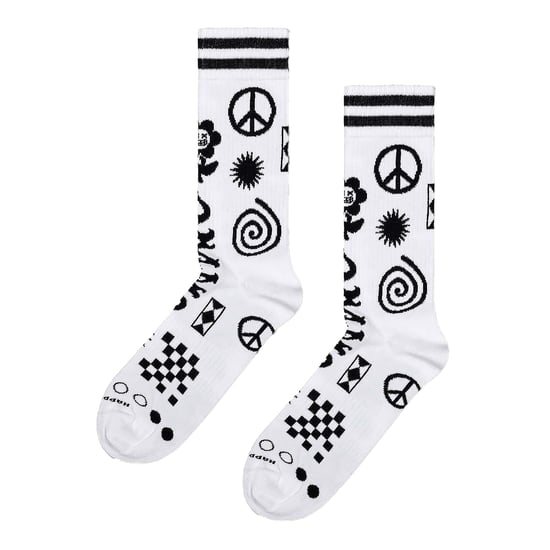 Patchwork-Socken | Happy Socks | Lustige Muster-Socken im Novelty-Design | Geschenk-Socken - Weiß - Image 3