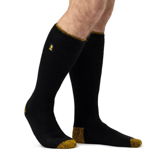 Mens Long Thermal Work Socks | Heat Holders | Thick Knee High Heavy Duty Socks | Boot Socks for Winter - Black - Image 3