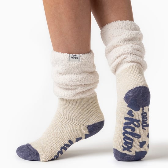 Heat Holders Damen-Thermo-Bettsocken mit Greifern, weich, flauschig, Slouch-Oberteil, rutschfest, Mauve (Slouch) - Image 5