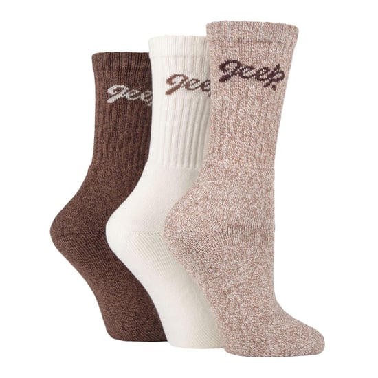 Womens Wandern Boot Socken | Jeep | Damen gerippt Outdoor gepolsterte Socken mit verstärkter Ferse und Spitze - Tan / Creme - Image 3