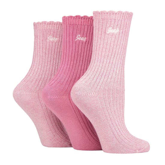 Frauen Bamboo Boot Socken | Jeep | Cute Ribbed Scalloped Ankle Socks für Damen, Anti Blister Knit gepolsterte Socken - Cerise / Creme - Image 3