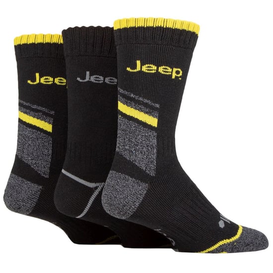 Herren Heavy Duty Work Socken mit Arch Support | Jeep | Full Cushion High Performance Cotton Boot Socken mit verstärkter Ferse und Spitze - Schwarz / Charcoal - Image 3