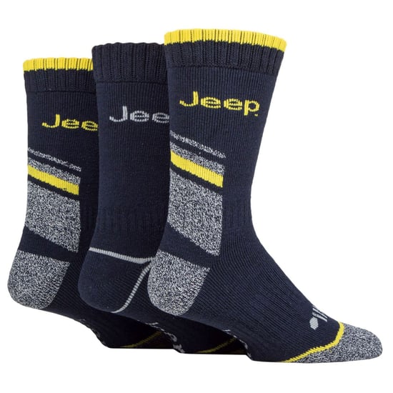 Herren Heavy Duty Work Socken mit Arch Support | Jeep | Full Cushion High Performance Cotton Boot Socken mit verstärkter Ferse und Spitze - Navy / Grau - Image 3