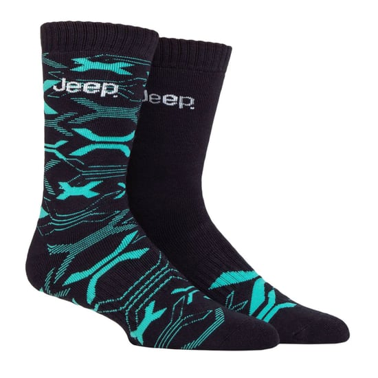 Mens Bamboo Arbeit Boot Socken | Jeep | weich und atmungsaktiv dicken Heavy Duty gepolstert Socken, stricken gerippt Stil Walking Socken - Navy / Türkis - Image 3