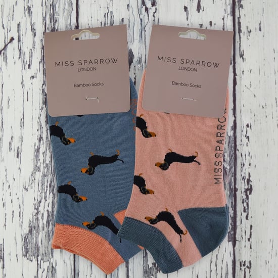 2 Paar Multipack Damen Bambus Trainer Socken | Miss Sparrow | Atmungsaktive Neuheit Tiermuster Socken - Kaninchen - Image 5
