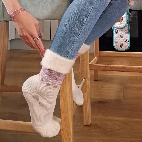 3er-Pack Bettsocken aus Wolle im nordischen Design - Schwarz/Charcoal/Denim - Image 5