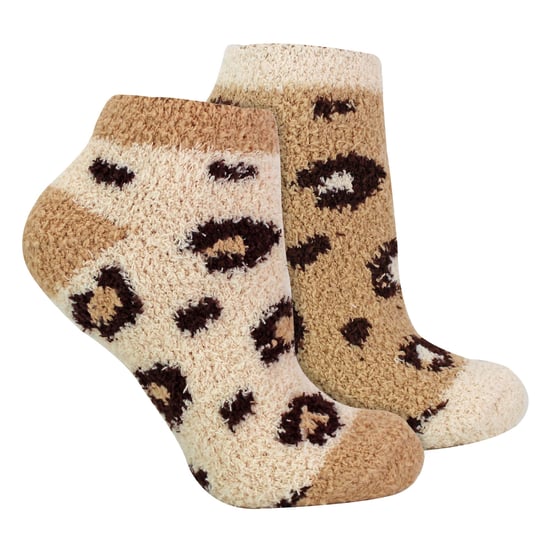 8 Paar flauschige Damen-Söckchen | Neuartige Socken mit Animal-Print, Grau/Beige - Image 3