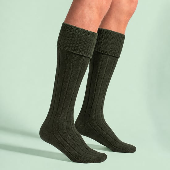 Herren Wolle Kilt Socken | Warm Knee High Socken | Atmungsaktiv Outdoor lange Stiefel Socken für Männer - Khaki - Image 5
