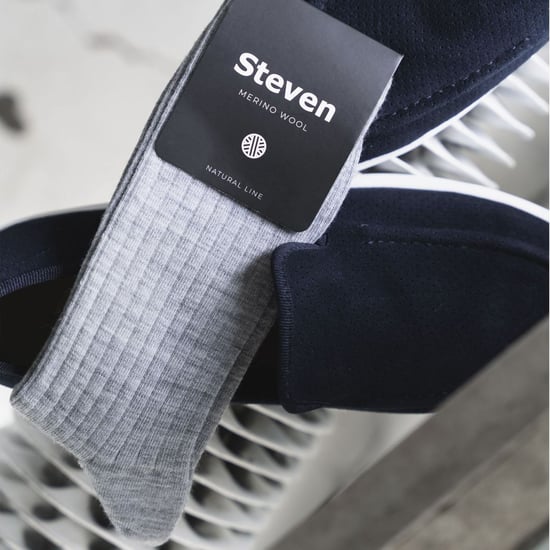 Herren Merinowolle Socken | Steven | Warme gestrickte gerippte Kleid Socken - Navy - Image 5