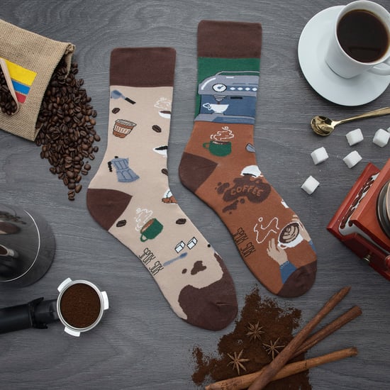 SPOX SOX Herren & Damen Mismatched Neuheit Odd Socken Kaffee - Image 3