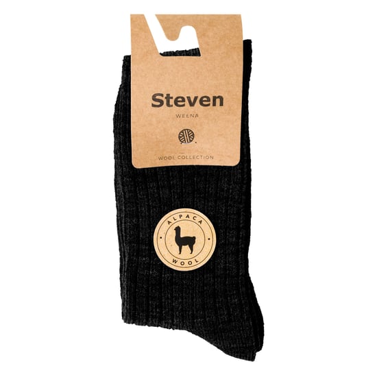 Herren Alpaka Wolle Socken für Winter | Steven | Gestrickte Crew Boot Socken - Schwarz - Image 2