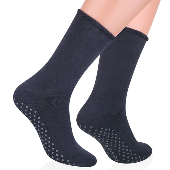 Herren-Slipper-Socken aus Baumwolle | Steven | Casual Plain Socks with Grippers - Schwarz - Image 5