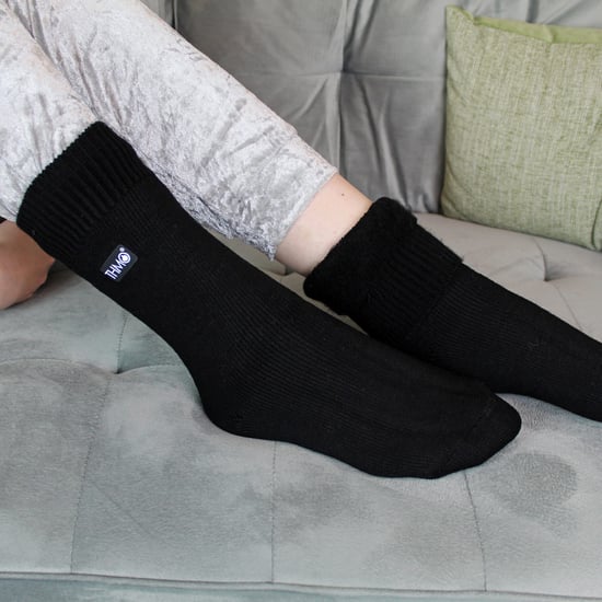 Kinder Thermosocken für den Winter | THMO | Warme flauschige Fleece-Innensocken für Jungen & Mädchen - Schwarz - Image 3