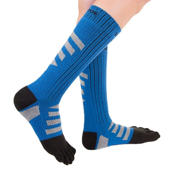TOETOE - Herren- und Damen Outdoor 3D Frottee Walker Polsterung Wollzehen Socken - Schwarz & Blau - Image 4