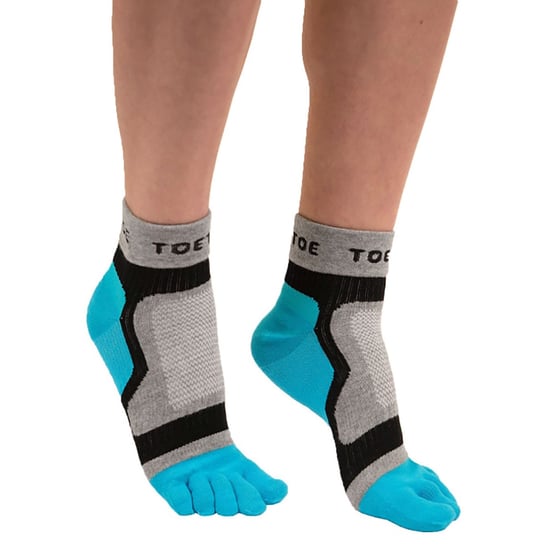 TOETOE - Herren & Damen Atmungsaktive Sportleichte Laufsocken mit niedrigem Schnitt für Zehen - Blau - Image 3