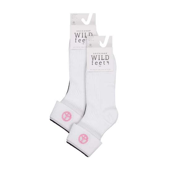 6 Paar Damen Lounge Turn Cuff Socken | Wildfeet | Knöchel stricken bestickte Socken - Frieden - Image 2