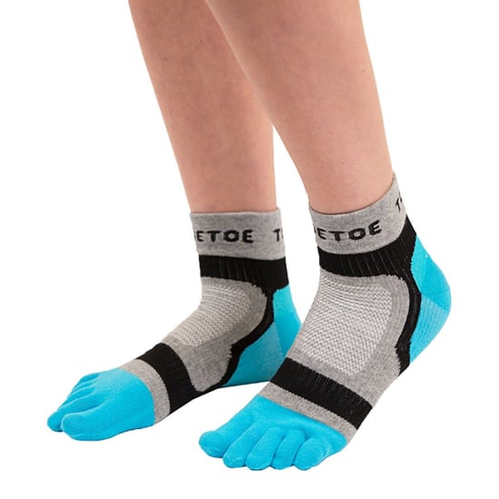 TOETOE - Herren & Damen Atmungsaktive Sportleichte Laufsocken mit niedrigem Schnitt für Zehen - Blau - Image 5