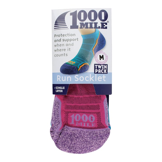 1000 Mile - 2er Pack Damen Einzel-Lagen Weiche Atmungsaktive Lauf-Ankle-Socken - Neonpink / Lavendel - Image 2