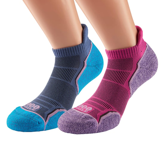 1000 Mile - 2er Pack Damen Einzel-Lagen Weiche Atmungsaktive Lauf-Ankle-Socken - Neonpink / Lavendel - Image 3