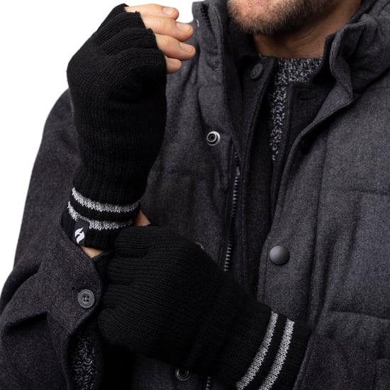 Herren gestrickt fingerlose reflektierende Handschuhe für den Winter | Wärmehalter | Thermal Hi Viz Arbeitshandschuhe - schwarz - Image 3