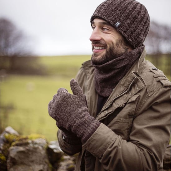 Herren Mütze, Halswärmer & Handschuhe Set | Wärmehalter | Winter gestricktes warmes Accessoires Set - Grau - Image 5