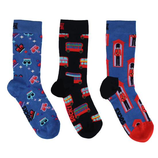 Neuheiten Großbritannien-Themen Socken | Happy Socks | Crew London Muster Socken - UK - Image 3