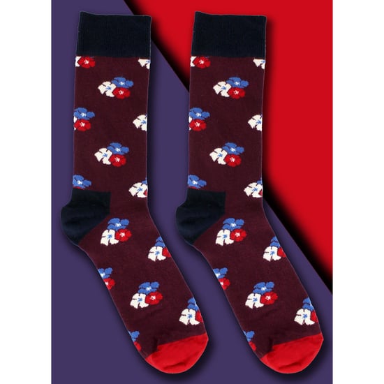 HS von Happy Socks - Herren 3er Pack Klassische Blumen-Socken - Blumen (Bordeaux) - Image 3