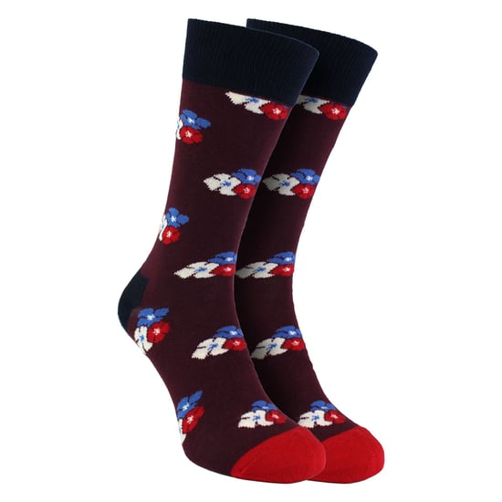HS von Happy Socks - Herren 3er Pack Klassische Blumen-Socken - Blumen (Bordeaux) - Image 4