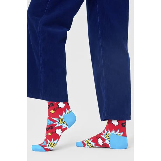 Neuheit Väter Socken | Glückliche Socken | Lustige rote blaue Socken mit verstärktem Fersen- und Zehenbereich | Vatertagsgeschenk - Rot - Image 3