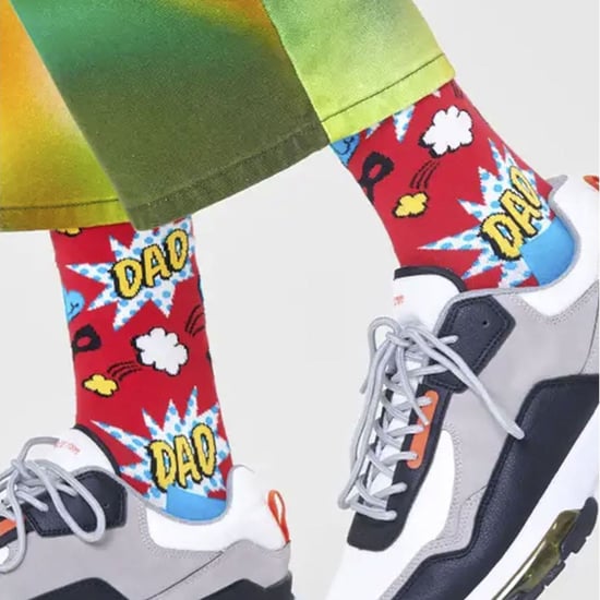 Neuheit Väter Socken | Glückliche Socken | Lustige rote blaue Socken mit verstärktem Fersen- und Zehenbereich | Vatertagsgeschenk - Rot - Image 4
