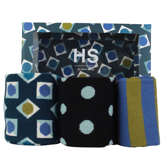 HS von Happy Socks - Herren 3er Pack Geschenkbox mit bunten Socken - Quadrat - Image 4