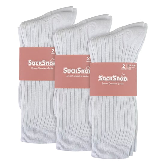 Sock Snob 6er-Pack atmungsaktive Socken aus 100% Baumwolle - Weiß - Image 2