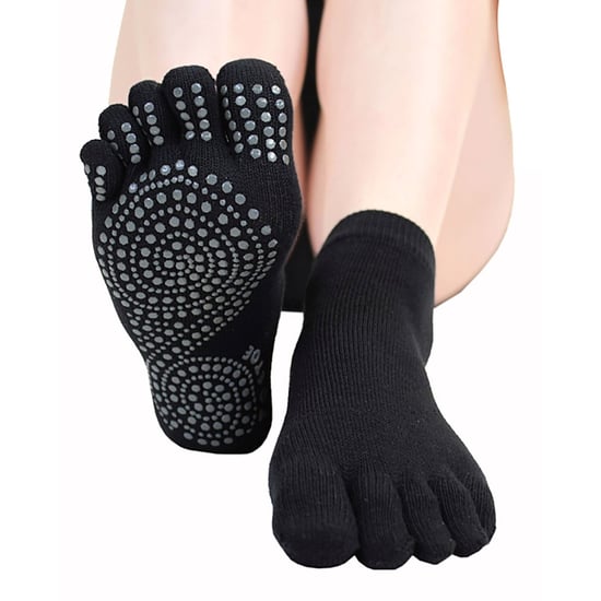TOETOE - Herren- und Damen-Yoga-/Pilates-Socken mit Anti-Rutsch, feuchtigkeitsableitend, knöcheltief - Schwarz - Image 5