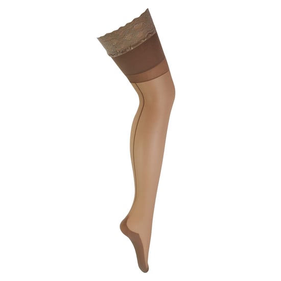 Durchsichtige Nahtstrumpfhose für Frauen | Sock Snob | Glänzend | Rückennaht | Hohe Taille - Nude / Nude - Image 3