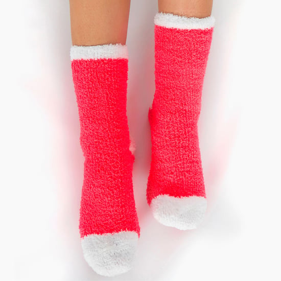 4 Paar Damen Bettsocken mit Grips| Thermische Anti-Rutsch flauschige Hausschuhe - Animal Print - Image 3