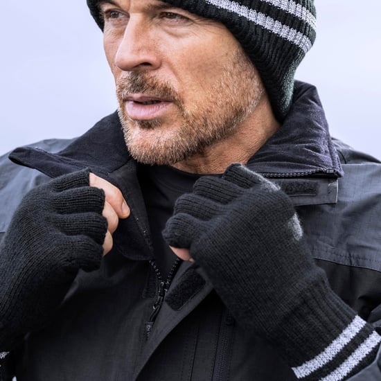 Herren gestrickt fingerlose reflektierende Handschuhe für Winter | Wärmehalter | Thermal Hi Viz Arbeitshandschuhe - gelb - Image 4